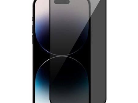 RURIHAI For iPhone 15 Pro Anti-spy Silk Printing Black Edge Screen Protector Full Cover High Aluminium-silicon Glass Film Online Hot Sale